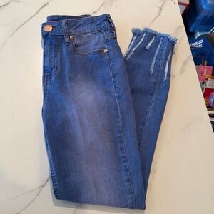 Guess distressed jeans with frayed end, size 25